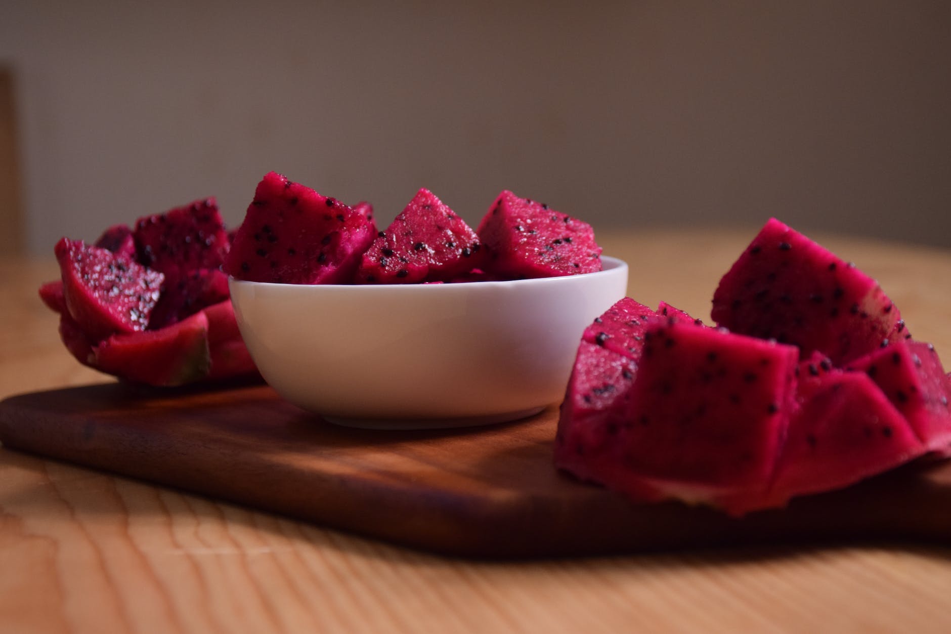 close up photo of sliced dragon fruit