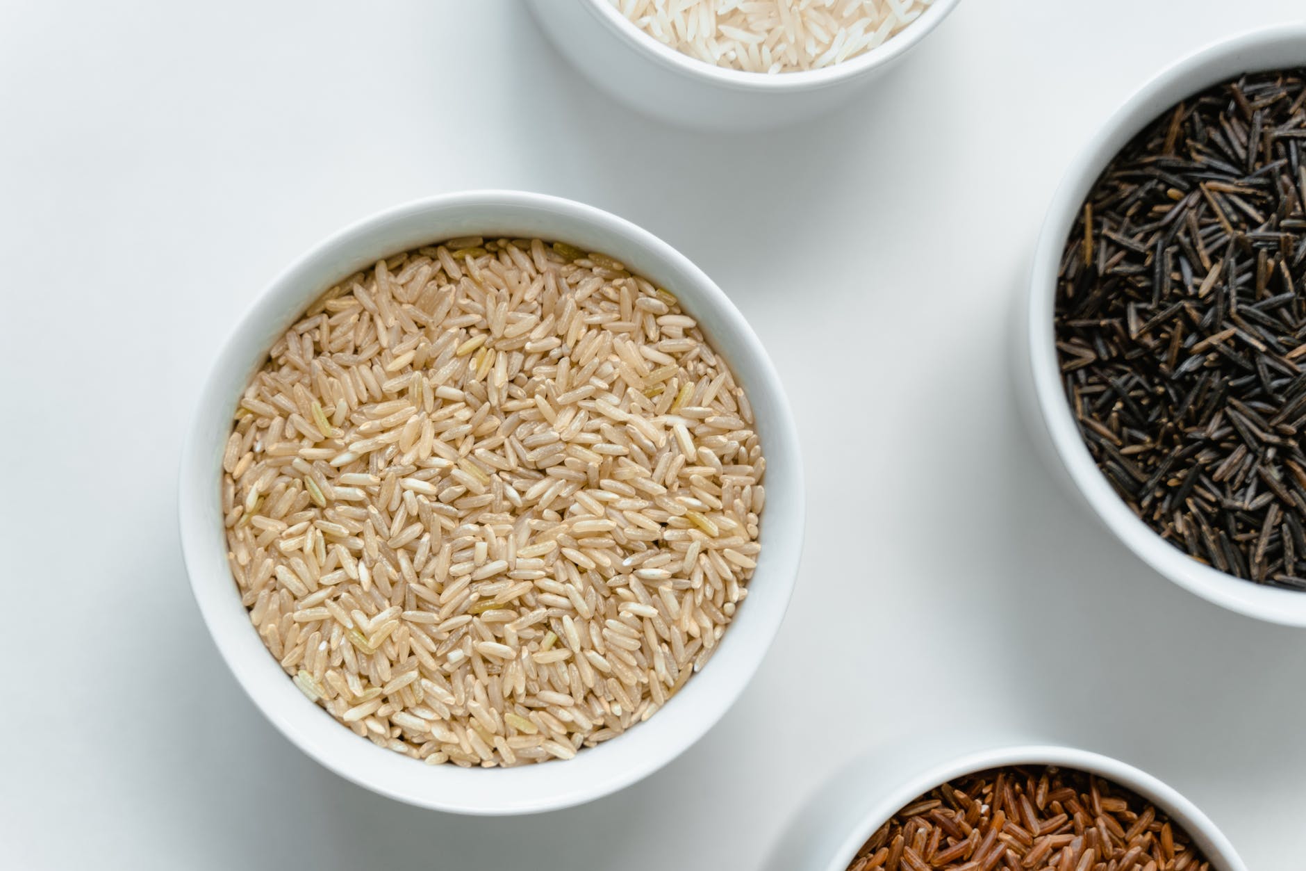 white ceramic bowl with brown rice