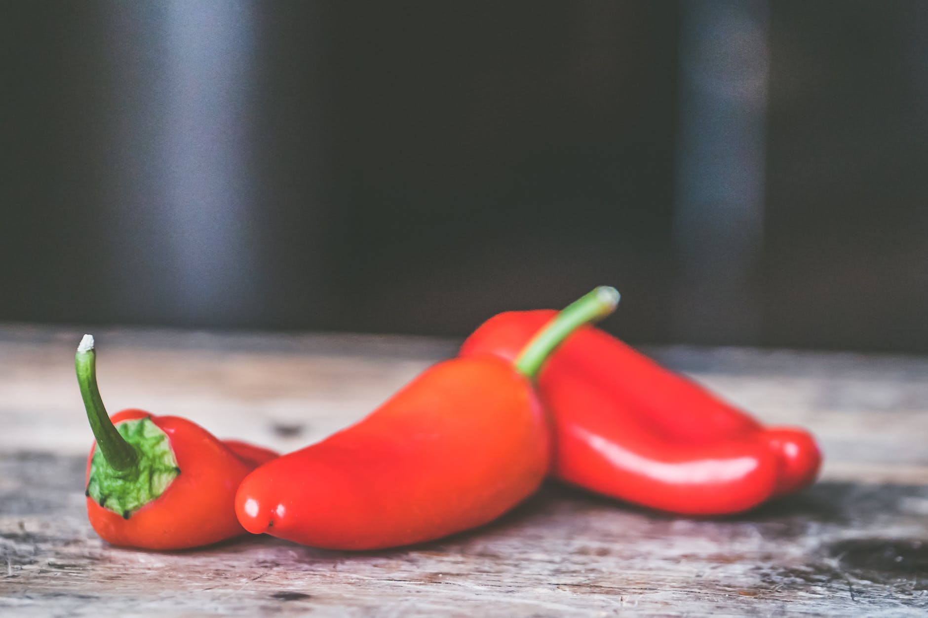 three bell peppers