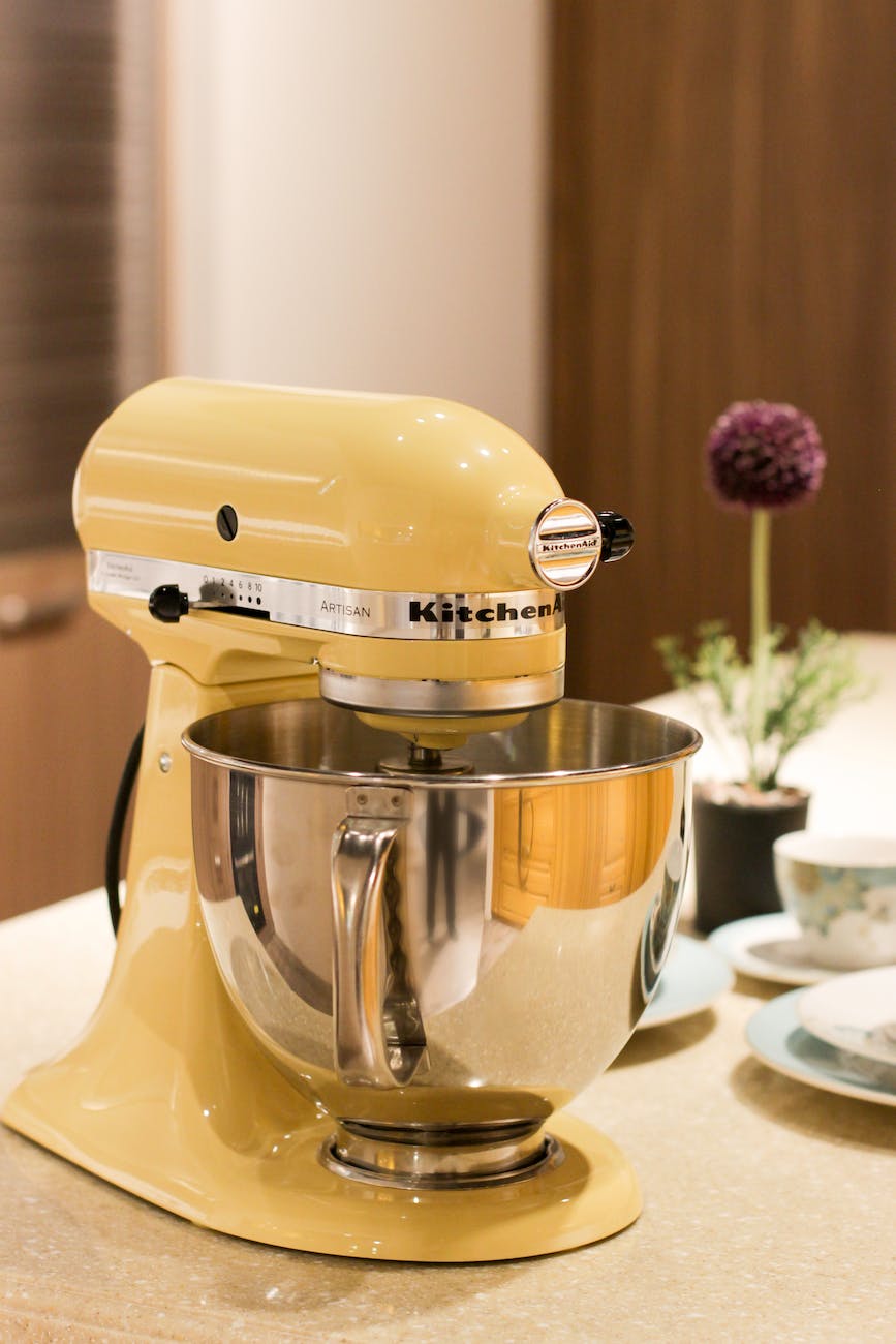 yellow kitchenaid stand mixer