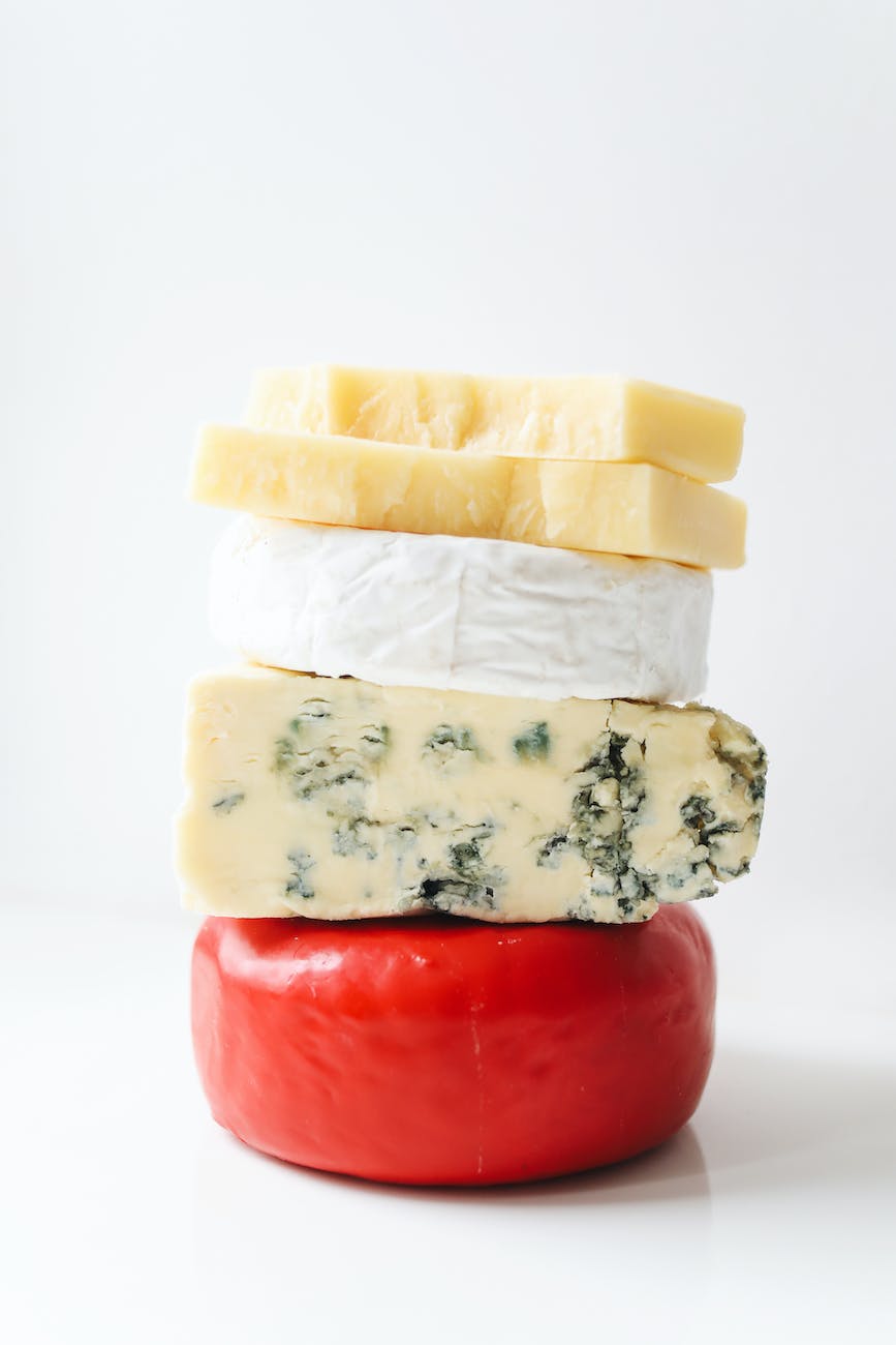 assorted cheese on the table