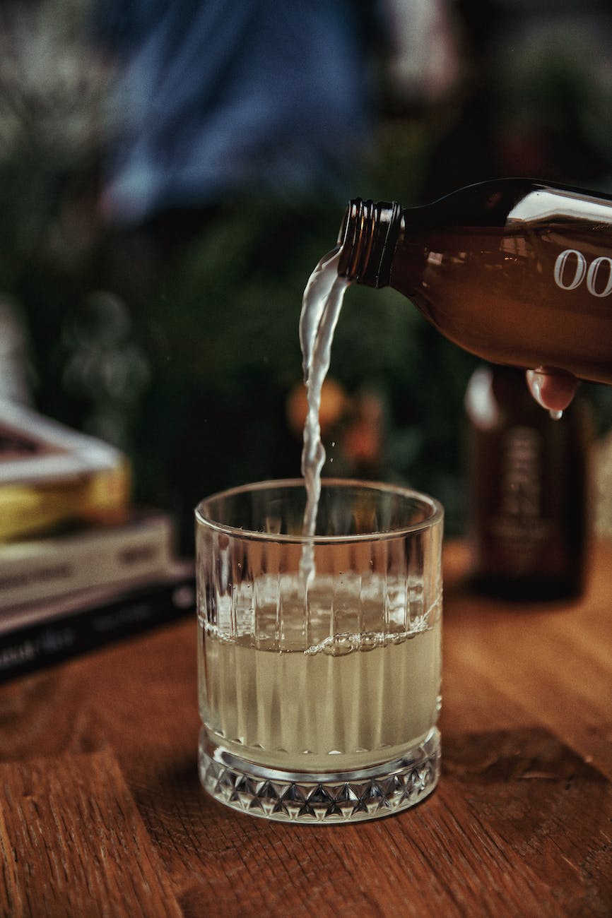 liquid being poured into a glass